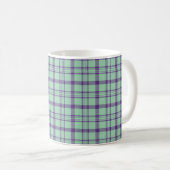 Lime Green Purple Plaid Classic Pattern Koffiemok (Voorkant rechts)