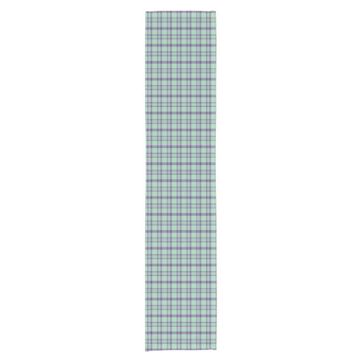 Lime Green Purple Plaid Classic Pattern Korte Tafelloper (Voorkant)