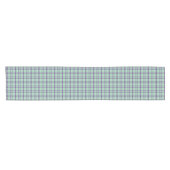 Lime Green Purple Plaid Classic Pattern Korte Tafelloper (Horizontaal)
