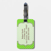 Lime Green Quarterfoil Latti Monogram Bagagelabel (Achterkant verticaal)