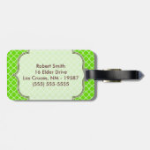 Lime Green Quarterfoil Latti Monogram Bagagelabel (Achterkant horizontaal)