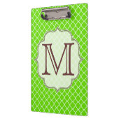 Lime Green Quarterfoil Latti Monogram Clip Board Klembord (Links)