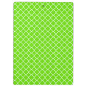 Lime Green Quarterfoil Latti Monogram Clip Board Klembord (Achterkant)