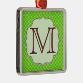 Lime Green Quarterfoil Latti Monogram Ornament (Rechts)