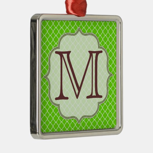 Lime Green Quarterfoil Latti Monogram Ornament (Rechts)