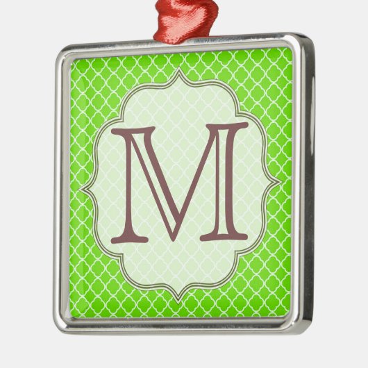 Lime Green Quarterfoil Latti Monogram Ornament (Links)