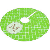 Lime Green Quarterfoil Monogram Initialen boomrok Kerstboom Rok (Gekanteld)