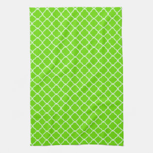 Lime Green Quarterfoil Monogram Keukenschotel Hand Theedoek