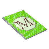 Lime Green Quaterfoil Latti Monogram Notitieboek (Rechterzijde)