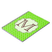 Lime Green Quaterfoil Latti Monogram Notitieboek (Linkerzijde)