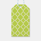 Lime Green Quatrefoil Moroccan Pattern Cadeaulabel (Voorkant)