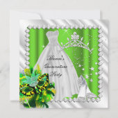 Lime Green Quinceanera 15e Masquerade Party Kaart (Voorkant)