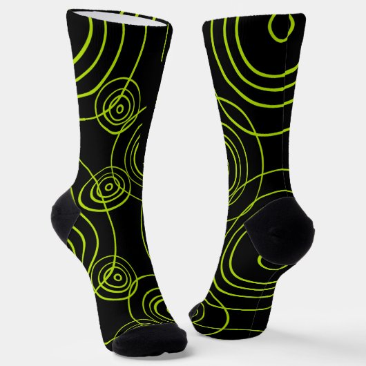 Lime Green Rain Ripples patroon Sokken (Gebogen)