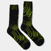 Lime Green Rain Ripples patroon Sokken (Rechts)