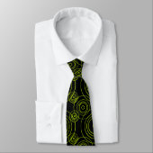Lime Green Rain Ripples patroon Stropdas (Gebonden)