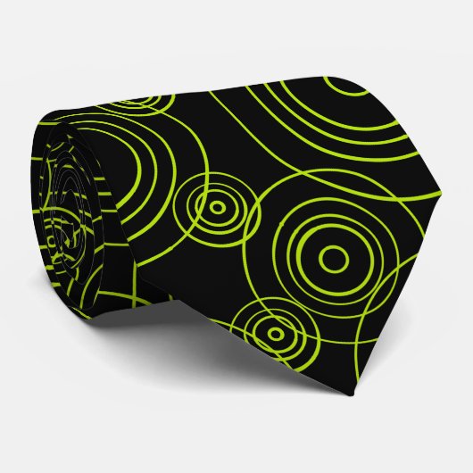 Lime Green Rain Ripples patroon Stropdas (Opgerold)