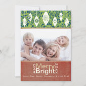 Lime Green Red Merry en Bright Family Photo Card Feestdagenkaart (Voorkant)