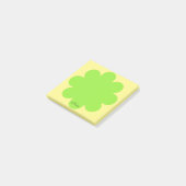 Lime Green Retro Bloem Naam Post It Note Pad (Schuin)