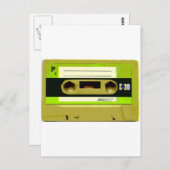 Lime Green Retro Cassettebandje Briefkaart (Voorkant / Achterkant)