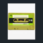 Lime Green Retro Cassettebandje Briefkaart<br><div class="desc">Een geweldig cadeau voor elke retro muziekliefhebber.</div>