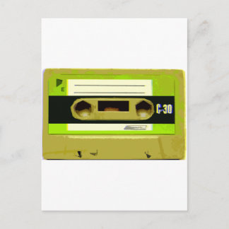 Lime Green Retro Cassettebandje Briefkaart