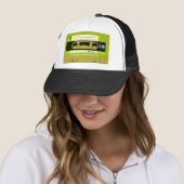 Lime Green Retro Cassettebandje Trucker Pet (In situ)