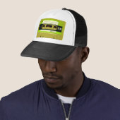 Lime Green Retro Cassettebandje Trucker Pet (In situ)