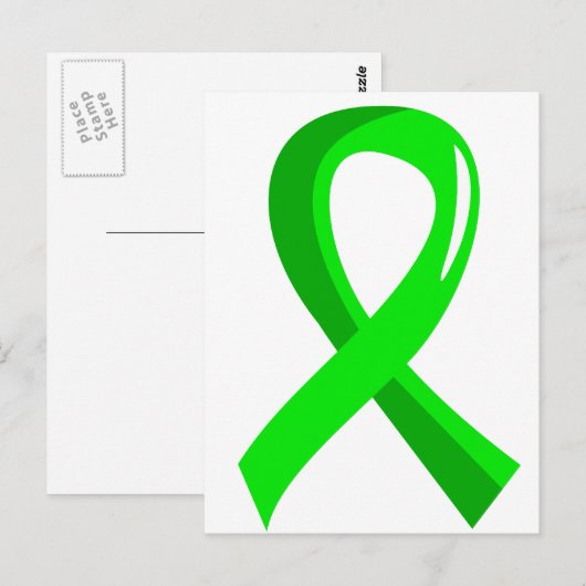 Lime Green Ribbon 3 van non-Hodgkin lymfoom Briefkaart (Voorkant / Achterkant)
