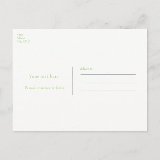 Lime Green Ribbon & Diamonds Elegant Save the Date Aankondigingskaart (Achterkant)