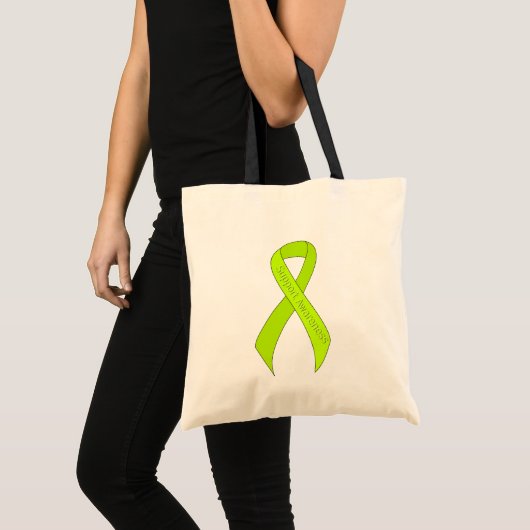 Lime Green Ribbon Support Awareness Tote Bag (Voorkant (product))