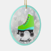 Lime Green Roller Schaats Design Ornament (Rechts)