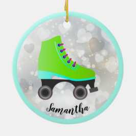 Lime Green Roller Schaats Design Ornament