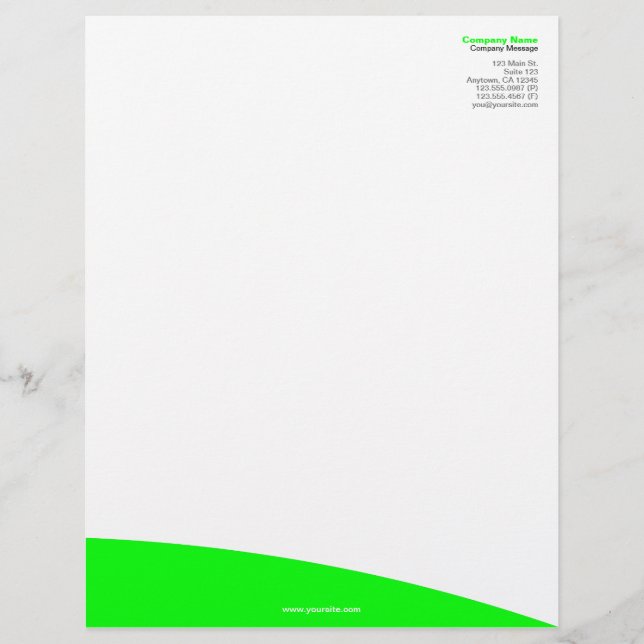 Lime Green Rolling Hill Letterhead Gepersonaliseerd Briefhoofd (Voorkant)