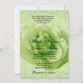 LIME GREEN Roos en Damask Wedding Kaart (Voorkant)