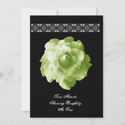 LIME GREEN Roos Petals Weddenschap Kaart (Achterkant)