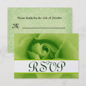Lime Green Roos RSVP Weddenschapskaart Klein (Voorkant / Achterkant)