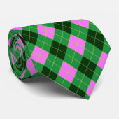 Lime Green, roze en zwarte stijl Stropdas (Opgerold)