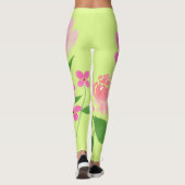 Lime Green- Roze Floral-Leggings Leggings (Achterkant)