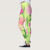 Lime Green- Roze Floral-Leggings Leggings (Links)