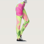 Lime Green- Roze Floral-Leggings Leggings (Rechts)