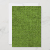 Lime Green Rustic Burlap Bridal Shower Invitations Kaart (Achterkant)