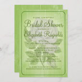 Lime Green Rustic Floral Bridal Shower Invitations Kaart (Voorkant / Achterkant)