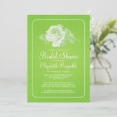 Lime Green Rustic Floral Bridal Shower Invitations Kaart (Staand voorkant)