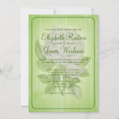 Lime Green Rustic Floral Wedding Invitations Kaart (Voorkant)