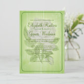 Lime Green Rustic Floral Wedding Invitations Kaart (Staand voorkant)