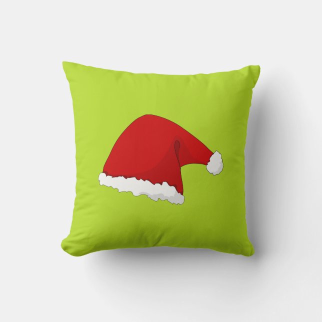 Lime green santa verloor zijn pet kerstkussen kussen (Voorkant)