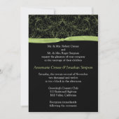 Lime Green Scroll en Ribbon Wedding Invitation Kaart (Voorkant)