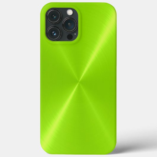 Lime Green Shiny Stainless Steel Metal Case-Mate iPhone Case (Achterkant)