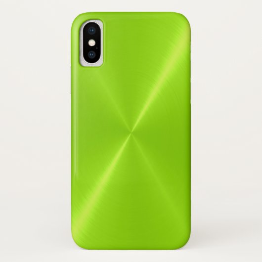 Lime Green Shiny Stainless Steel Metal Case-Mate iPhone Case (Achterkant)