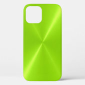 Lime Green Shiny Stainless Steel Metal Case-Mate iPhone Case (Achterkant)